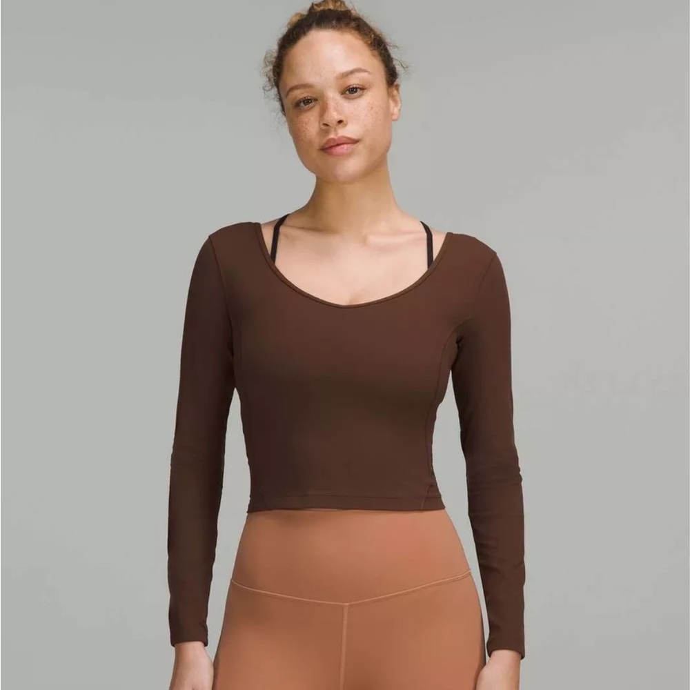 Lululemon Align Long Sleeve Shirt Top JAVA Brown Size 10 EUC